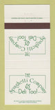 Matchbook Cover - Spaghetti Company Deli Too North Olmstead OH 30 Strike