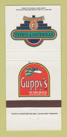 Matchbook Cover Stakeout Grill Guppy's Belleair Bluffs Indian Rocks FL 30 Strike
