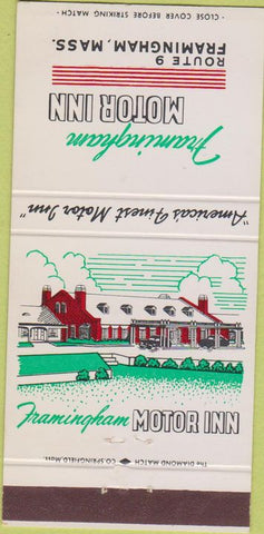 Matchbook Cover - Framingham Motor Inn Motel Framingham MA 30 Strike