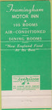 Matchbook Cover - Framingham Motor Inn Motel Framingham MA 30 Strike
