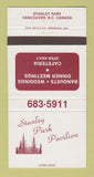 Matchbook Cover - Stanley Park Pavilion Vancouver BC 30 Strike