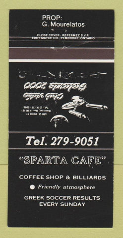 Matchbook Cover - Sparta Cafe Montreal QC 30 Strike