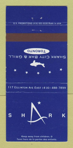 Matchbook Cover - Shark City Bar Grill Toronto ON 30 Strike