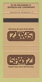 Matchbook Cover - Spatz Restaurant San Francisco CA 30 Strike