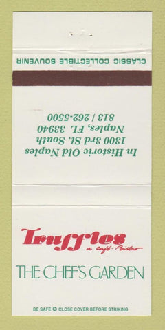 Matchbook Cover - Truffles Cafe Chef's Garden Naples FL 30 Strike