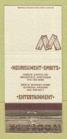 Matchbook Cover - Woodside Restaurant Glendale Brookfield WI 30 Strike