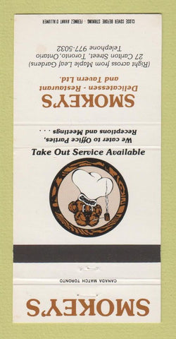Matchbook Cover - Smokey's Restaurant Deli Toronto ON 30 Strike