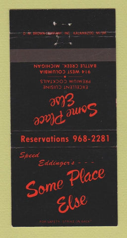 Matchbook Cover - Some Place Else Battle Creek MI 30 Strike