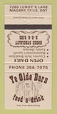 Matchbook Cover - Ye Olde Barn Restaurant Niagara Falls ON 30 Strike