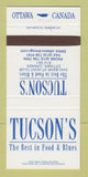 Matchbook Cover - Tucson's Restaurant Ottawa ON 30 Strike