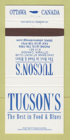 Matchbook Cover - Tucson's Restaurant Ottawa ON 30 Strike