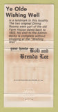 Matchbook Cover - Ye Olde Wishing Well Saratoga Springs NY 30 Strike