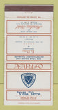 Matchbook Cover - Villa Vera Hotel Acapulco Mexico 30 Strike