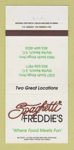 Matchbook Cover - Spaghetti Freddie's Restaurant Myrtle Beach SC 30 Strike