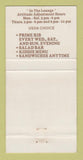 Matchbook Cover - Crossman's Towne Lounge Baraboo WI 30 Strike