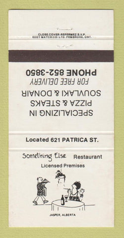 Matchbook Cover - Something Else Restaurant Jasper AB 30 Strike