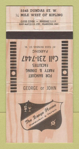Matchbook Cover - Range House Restaurant Toronto? ON 30 Strike