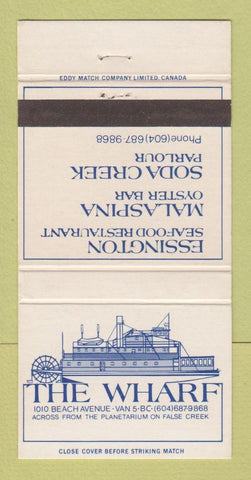 Matchbook Cover - The Wharf Restaurant Vancouver BC 30 Strike