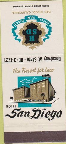 Matchbook Cover - Hotel San Diego CA 30 Strike