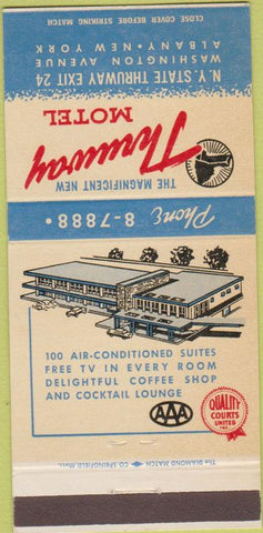 Matchbook Cover - Thruway Motel Albany NY 30 Strike