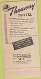 Matchbook Cover - Thruway Motel Albany NY 30 Strike