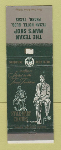 Matchbook Cover - Style Mart Men's Clothes Texas Man's Pharr TX