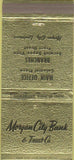 Matchbook Cover - Morgan City Bank  and  Trust LA 30 Strike