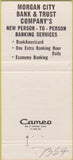 Matchbook Cover - Morgan City Bank  and  Trust LA 30 Strike
