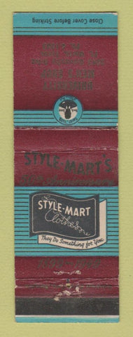 Matchbook Cover - Style Mart Men's Clothes University Shop Fort Worth TX 1949