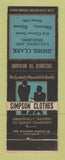 Matchbook Cover - Simpson Men's Clothes Jimmie Clark Ottawa IL