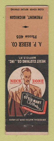 Matchbook Cover - Style Mart Men's Clothes AP Reber Fremont MI
