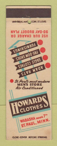 Matchbook Cover - Howards Men's Clothes St Paul MN