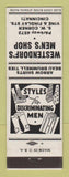 Matchbook Cover - Westendorf's Men's Clothes Cincinnati OH
