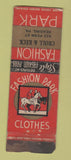 Matchbook Cover - Fashion Park Men's Clothes Croll & Keck Reading PA WORN