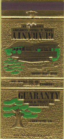 Matchbook Cover - Guaranty Bank  and  Trust Lafayette LA 30 Strike