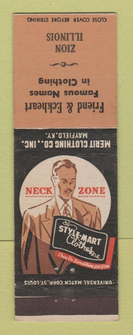 Matchbook Cover - Style Mart Men's Clothes Friend & Eckheart Zion IL
