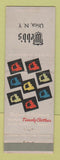 Matchbook Cover - Timely Men's Clothes Webb's Utica NY