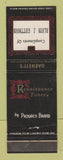 Matchbook Cover - Garnett's Renaissance Tones Clothes? Alvin Guttman Canada