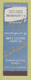 Matchbook Cover - Don Richards Men's Clothes FJ Altvater Sunbury PA