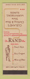 Matchbook Cover - Rand Men's Shoes Cleland's Murphysboro IL