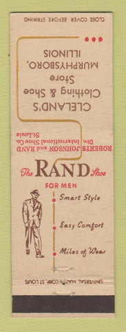 Matchbook Cover - Rand Men's Shoes Cleland's Murphysboro IL