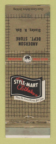 Matchbook Cover - Style Mart Men's Clothes Anderson Stanley ND WEAR