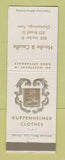 Matchbook Cover - Kuppenheimer Men's Clothes Hardie Caudle Chattanooga TN