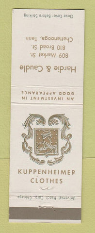Matchbook Cover - Kuppenheimer Men's Clothes Hardie Caudle Chattanooga TN