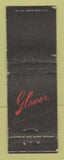 Matchbook Cover - Glover Men's Clothes Chicago IL JE Jacobs WORN