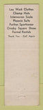 Matchbook Cover - Fred's Haberdashery Men's Clothes Palmerton PA WEAR