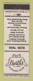 Matchbook Cover - Barth's Men's Clothes Columbia MO