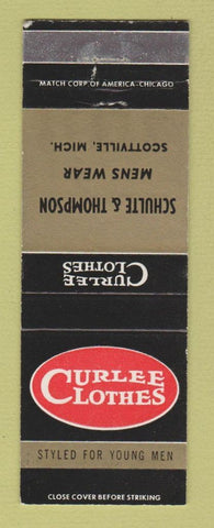 Matchbook Cover - Curlee Men's Clothes Schulte & Thompson Scottville MI