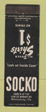 Matchbook Cover - Socko Men's Clothes Harrisburg PA WEAR