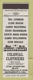 Matchbook Cover - Colonial Clothes Sacramento CA